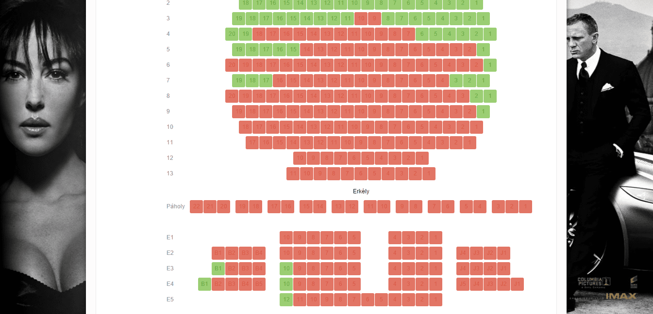 Az Uránia foglaltsága jelenleg a premier napjára